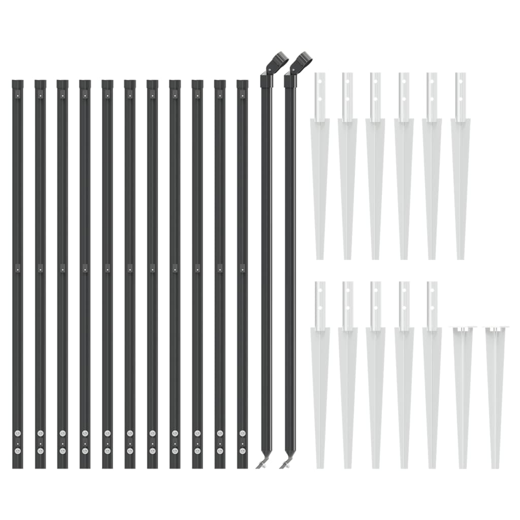 vidaXL Chain Link Fence with Spike Anchors Anthracite 1x25 m 3