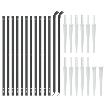 vidaXL Chain Link Fence with Spike Anchors Anthracite 1x25 m 3