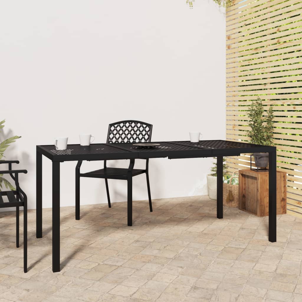 Garden Table Anthracite Steel 165 cm 80 cm