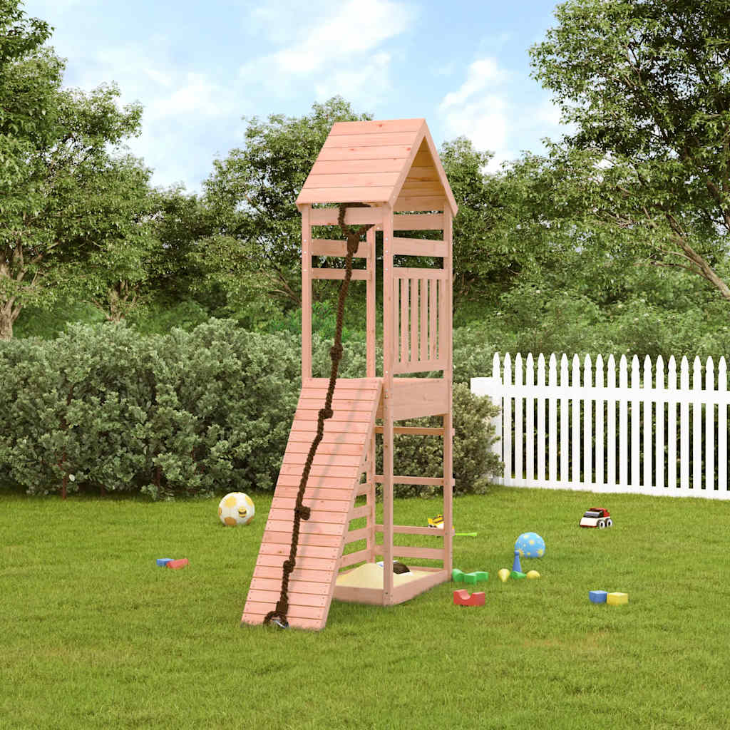 vidaXL Playhouse with Climbing Wall Solid Wood Douglas 1
