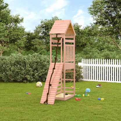 vidaXL Playhouse with Climbing Wall Solid Wood Douglas 1