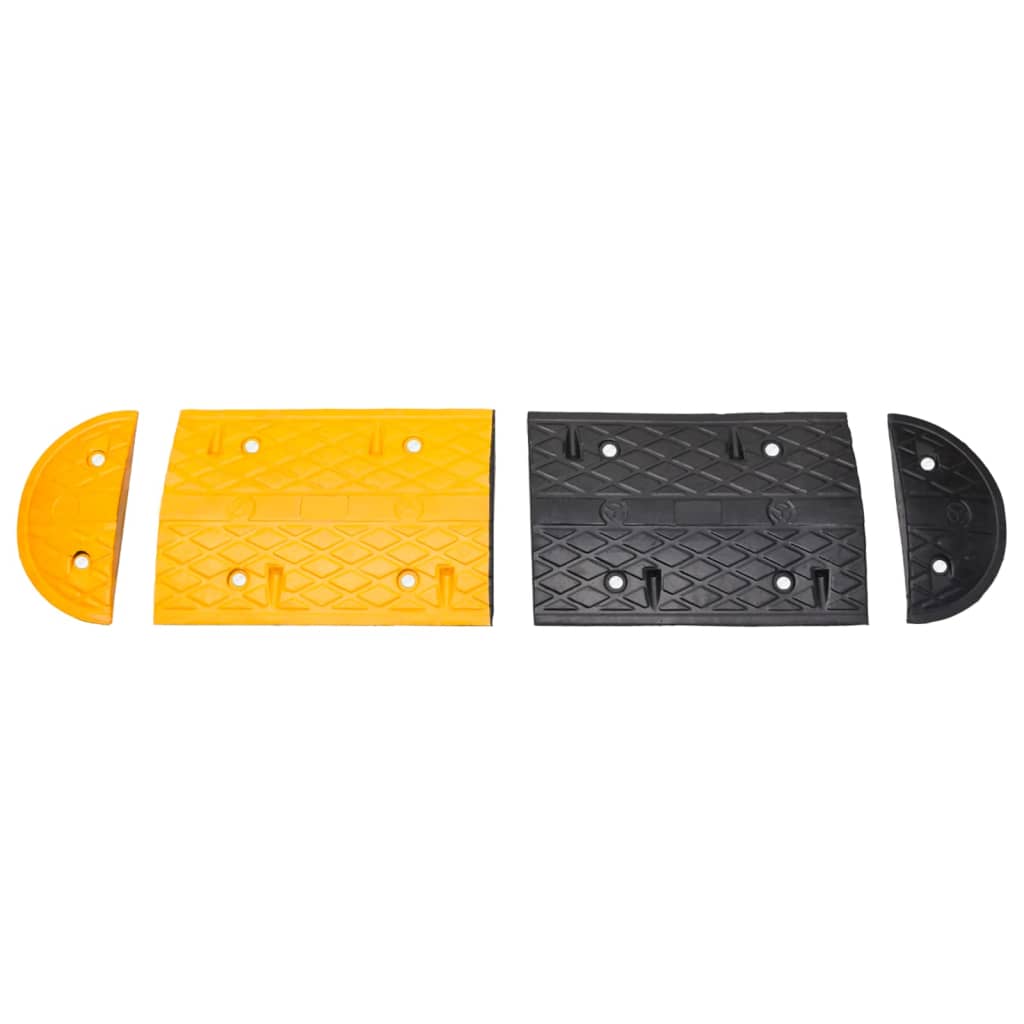 vidaXL Speed Hump Yellow&Black 323x32.5x4 cm Rubber 2