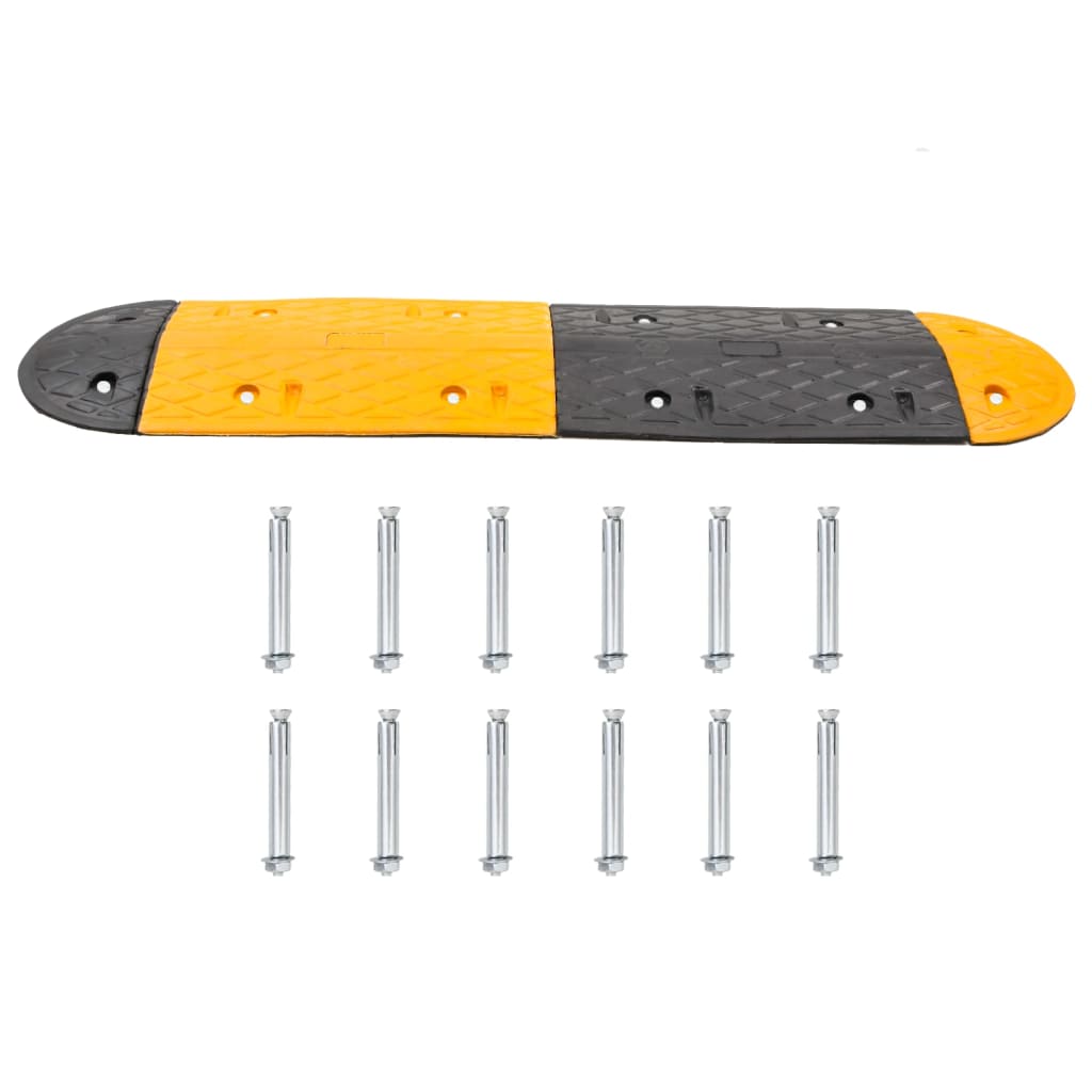 vidaXL Speed Hump Yellow&Black 323x32.5x4 cm Rubber 4