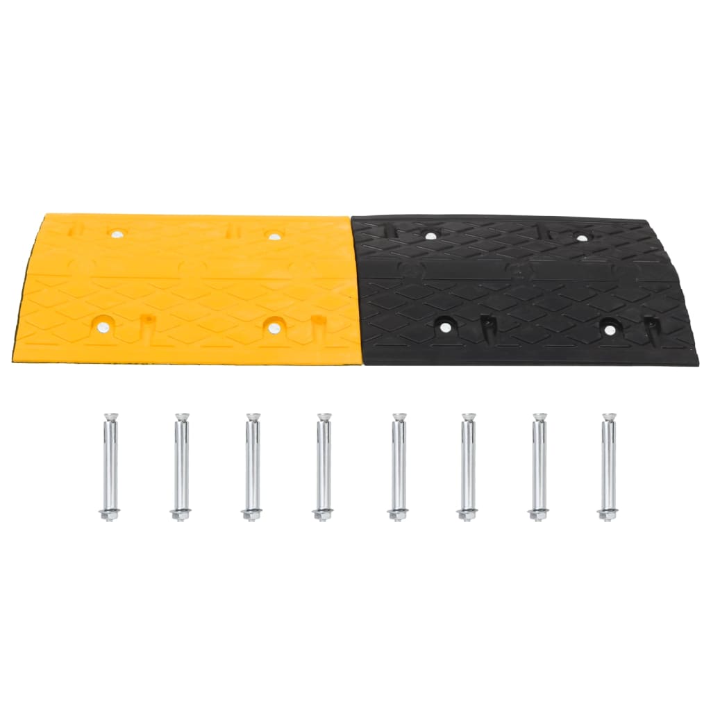 vidaXL Speed Hump Yellow&Black 323x32.5x4 cm Rubber 5