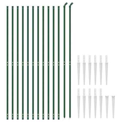 vidaXL Wire Mesh Fence with Spike Anchors Green 2x25 m 3