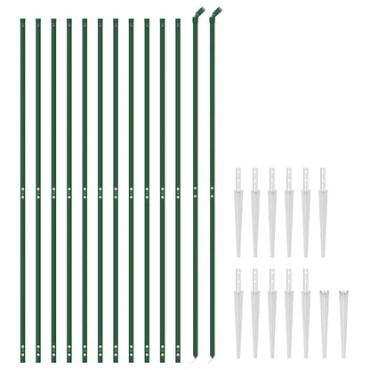 Wire Mesh Fence with Spike Anchors Green 2.2 m