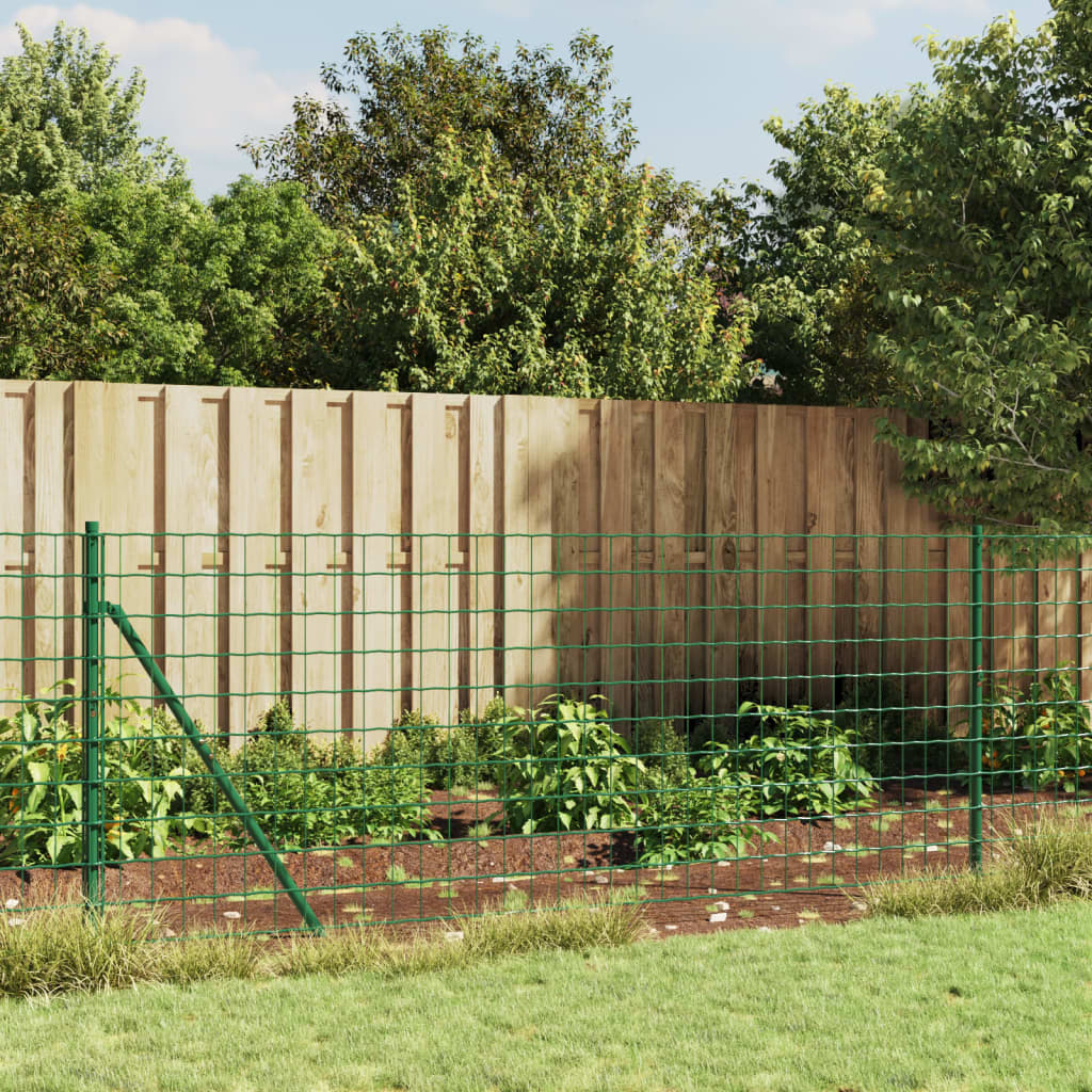Wire Mesh Fence with Spike Anchors Green 1.1 m 10 m