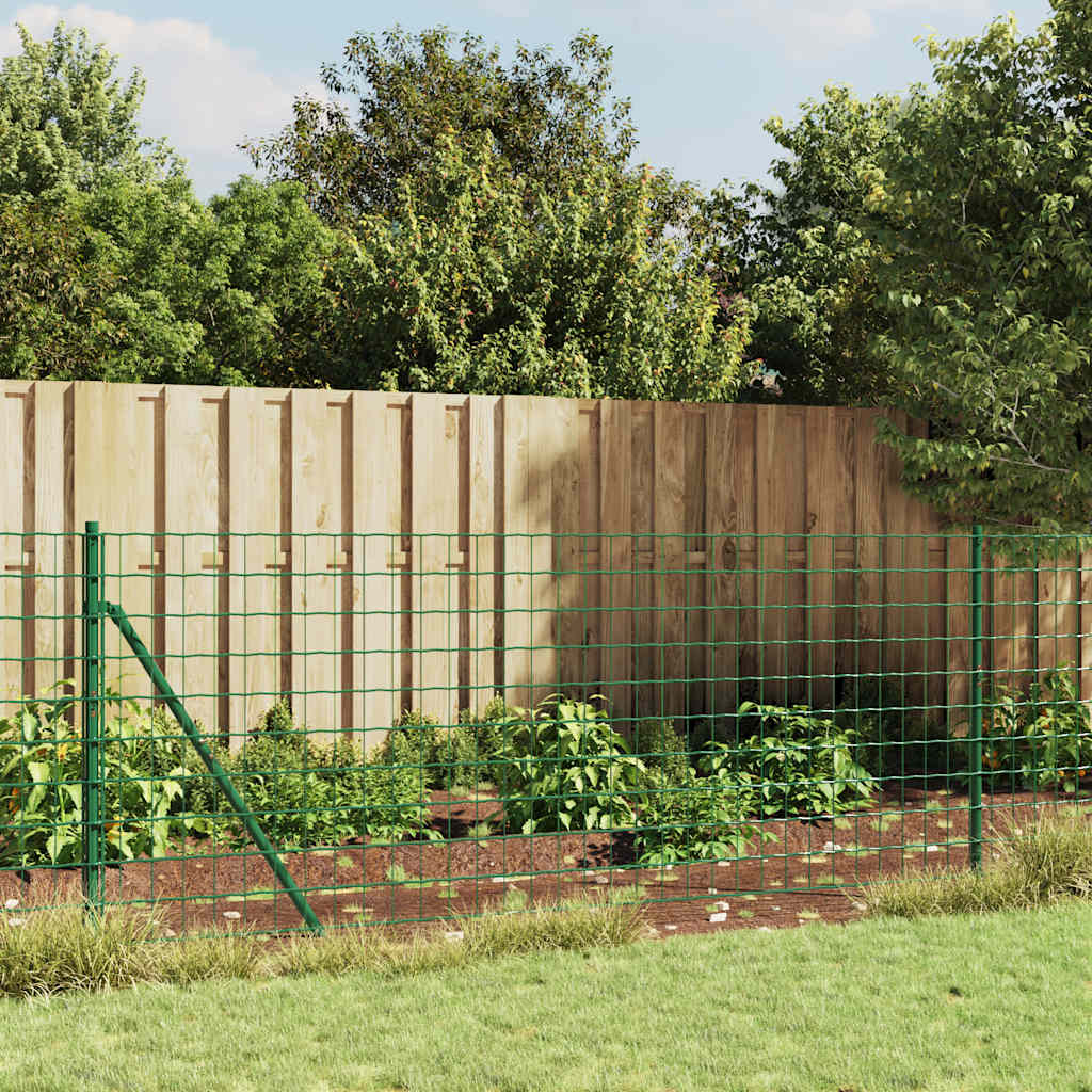 Wire Mesh Fence with Spike Anchors Green 0.8 m 25 m