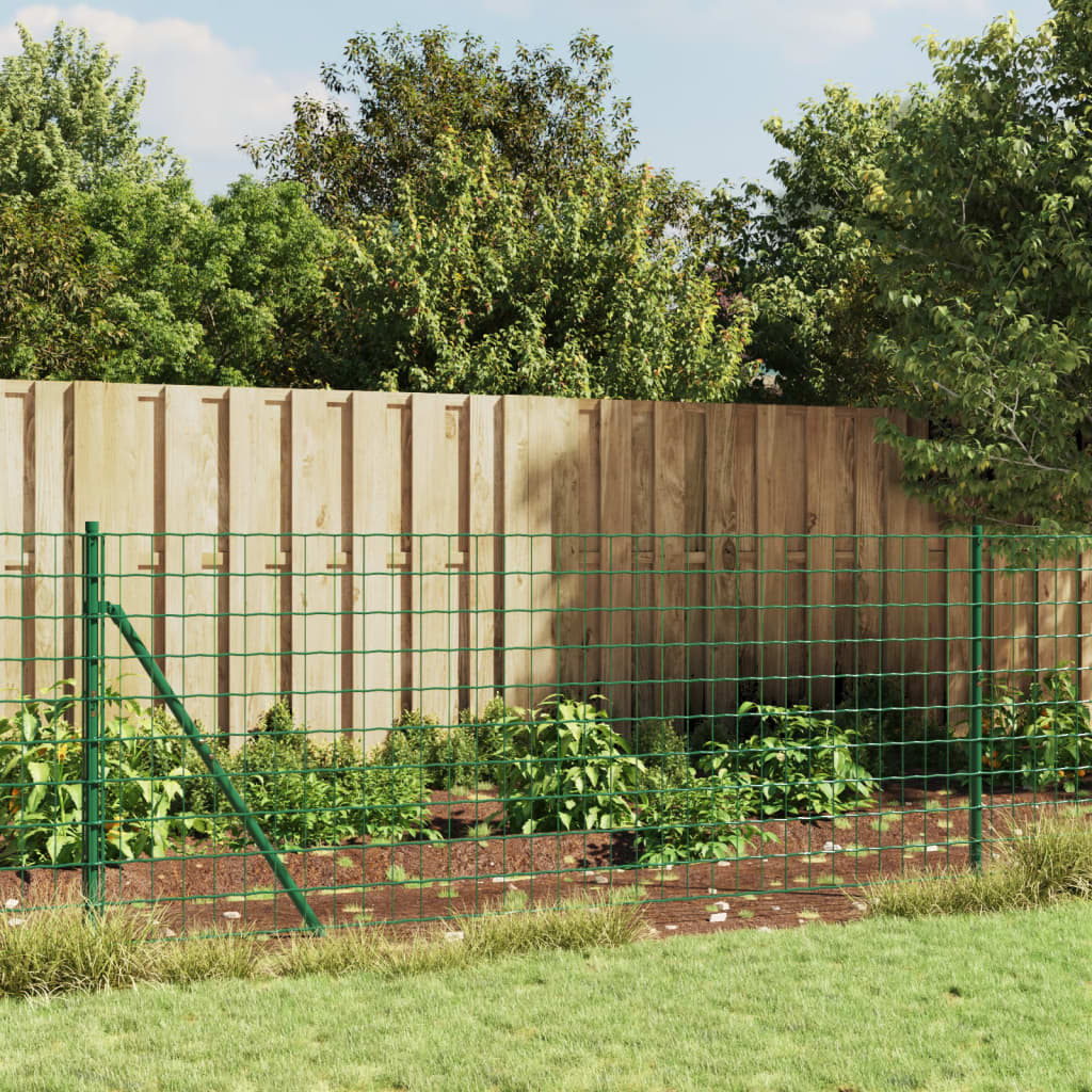 Wire Mesh Fence with Spike Anchors Green 1 m 25 m