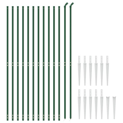 vidaXL Wire Mesh Fence with Spike Anchors Green 1,4x25 m 3