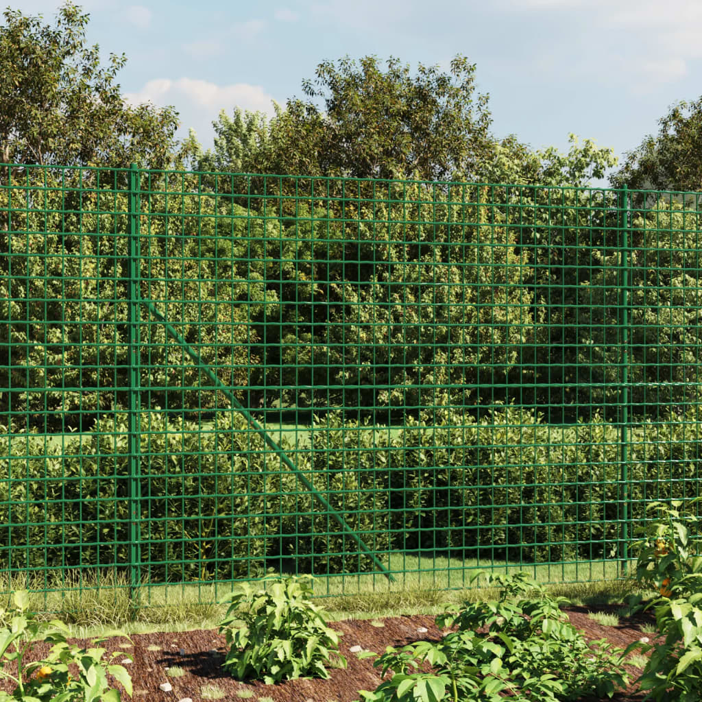 Wire Mesh Fence with Spike Anchors Green 1.4 m 25 m