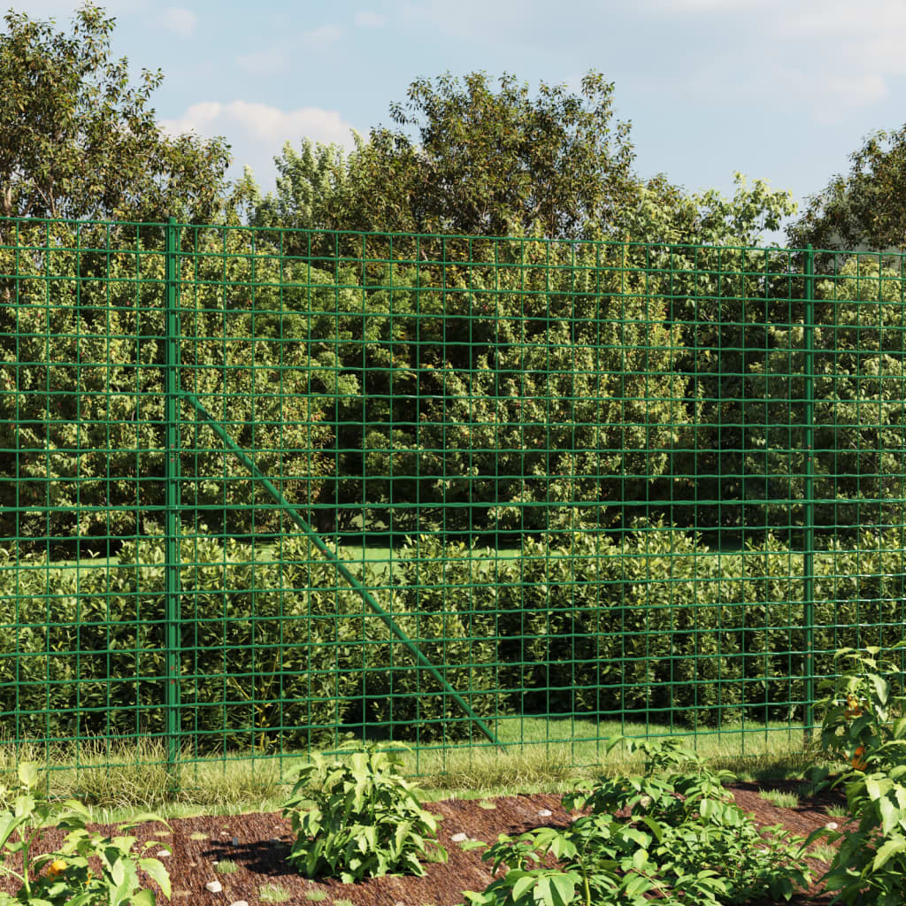 Wire Mesh Fence with Spike Anchors Green 2.2 m 10 m