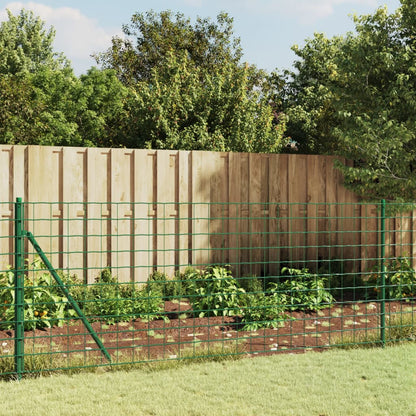 Wire Mesh Fence with Spike Anchors Green 1 m 25 m