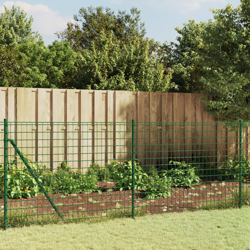 Wire Mesh Fence with Flange Green 1.1 m 25 m