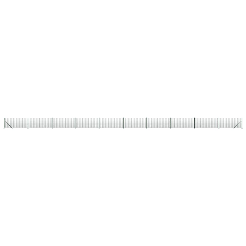 Wire Mesh Fence with Flange Green 0.8 m