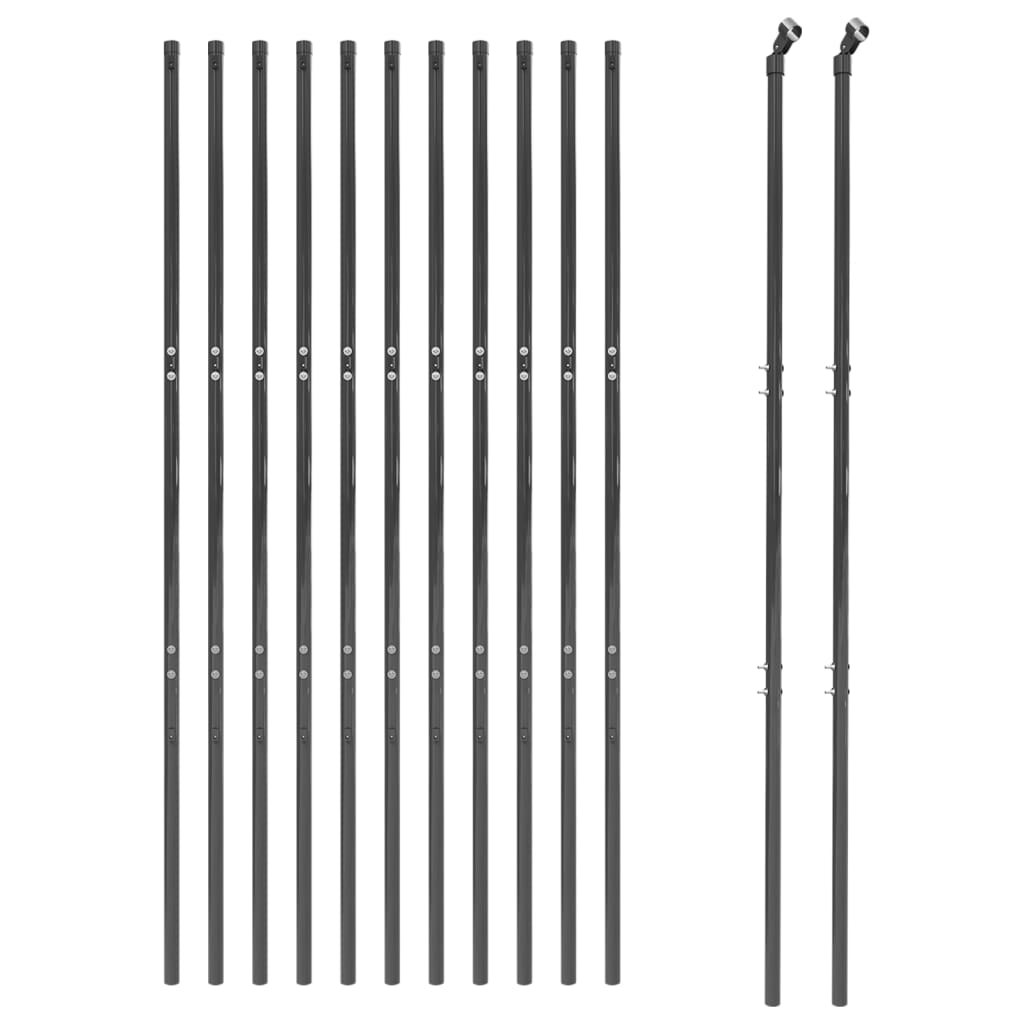 vidaXL Wire Mesh Fence Anthracite 2.2x25 m Galvanised Steel 3