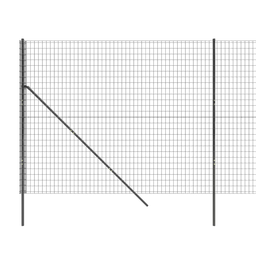 vidaXL Wire Mesh Fence Anthracite 2.2x25 m Galvanised Steel 4