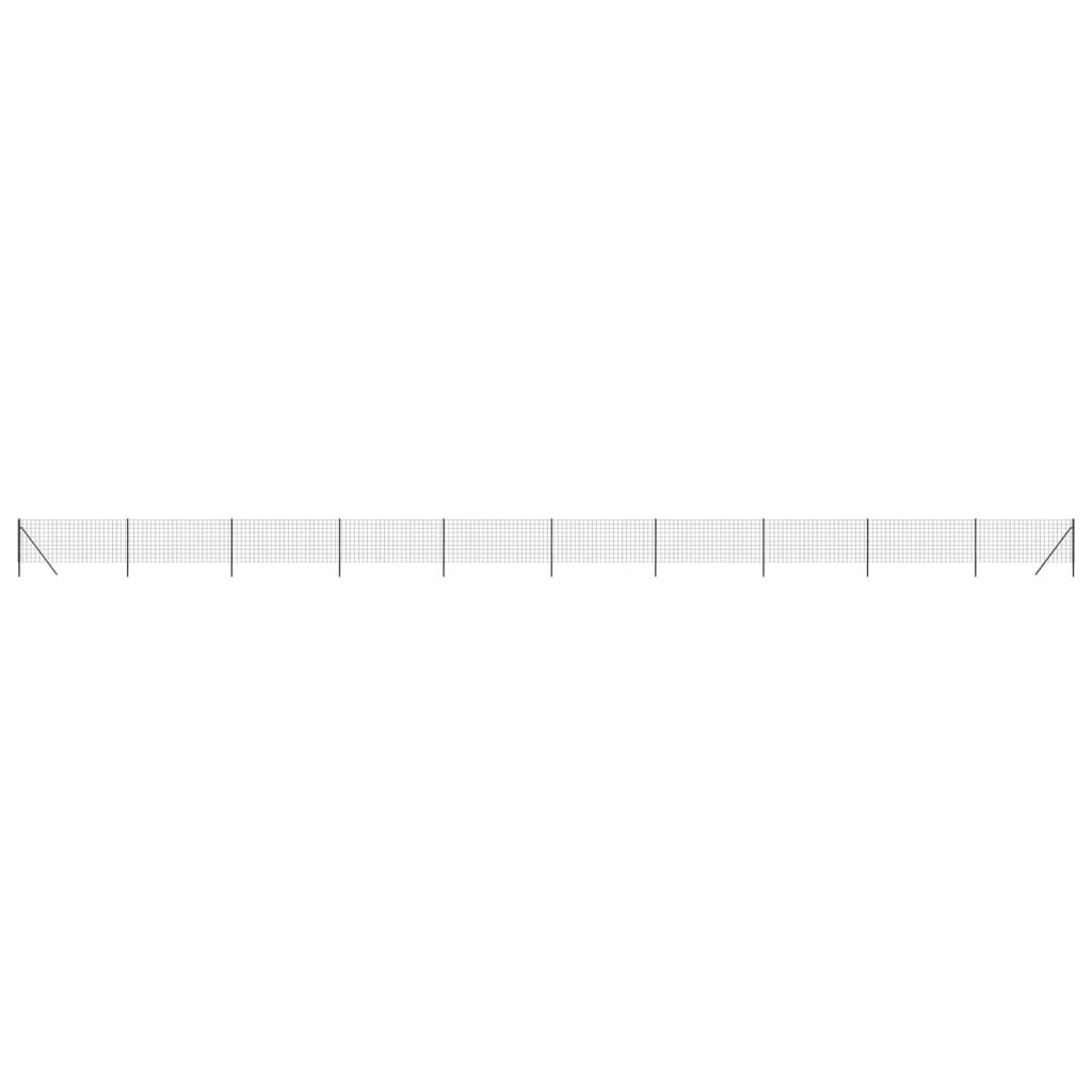 Wire Mesh Fence Galvanised Steel Anthracite 0.8 m 25 m