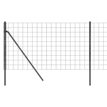 Wire Mesh Fence Galvanised Steel Anthracite 0.8 m 25 m