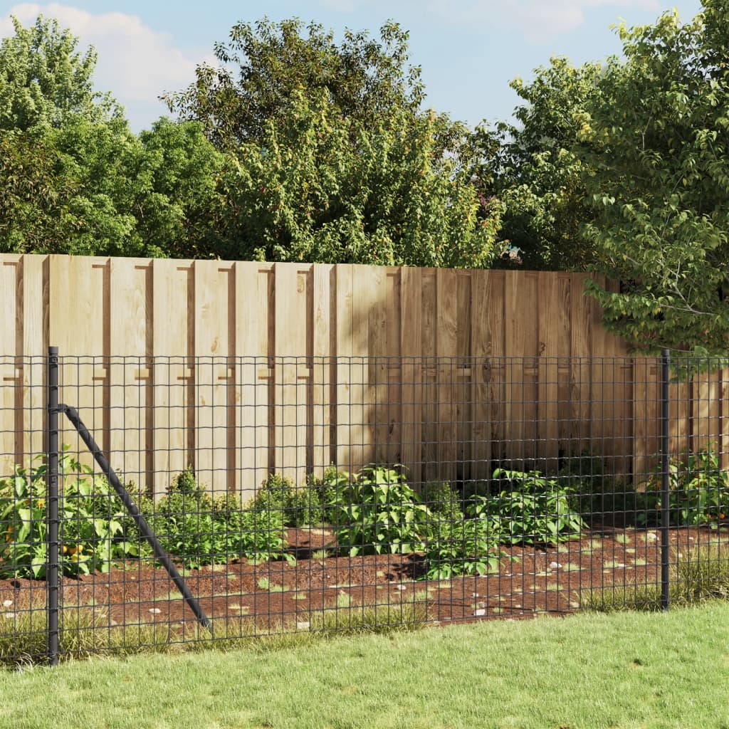 Wire Mesh Fence with Spike Anchors Anthracite 1.1 m 25 m