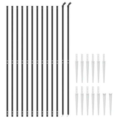vidaXL Wire Mesh Fence with Spike Anchors Anthracite 2x25 m 3