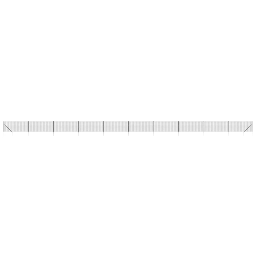 Wire Mesh Fence with Spike Anchors Anthracite 1 m 25 m