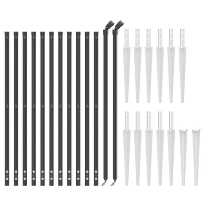 Wire Mesh Fence with Spike Anchors Anthracite 1 m 25 m