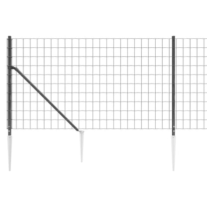 Wire Mesh Fence with Spike Anchors Anthracite 1 m 25 m