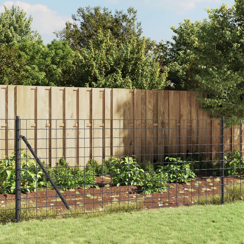 Wire Mesh Fence with Spike Anchors Anthracite 1 m 10 m
