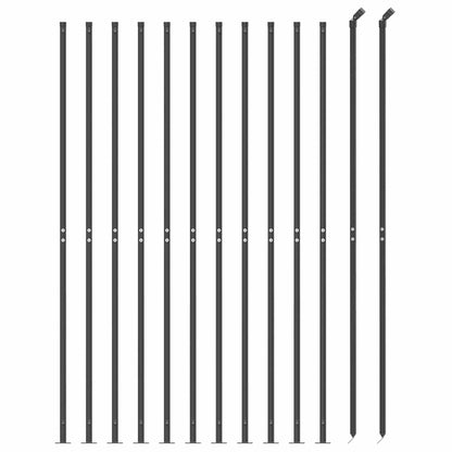 Wire Mesh Fence with Flange Anthracite 1.4 m