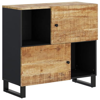 Sideboard with 2 Doors 80x33x75 cm Solid Wood Mango Light brown