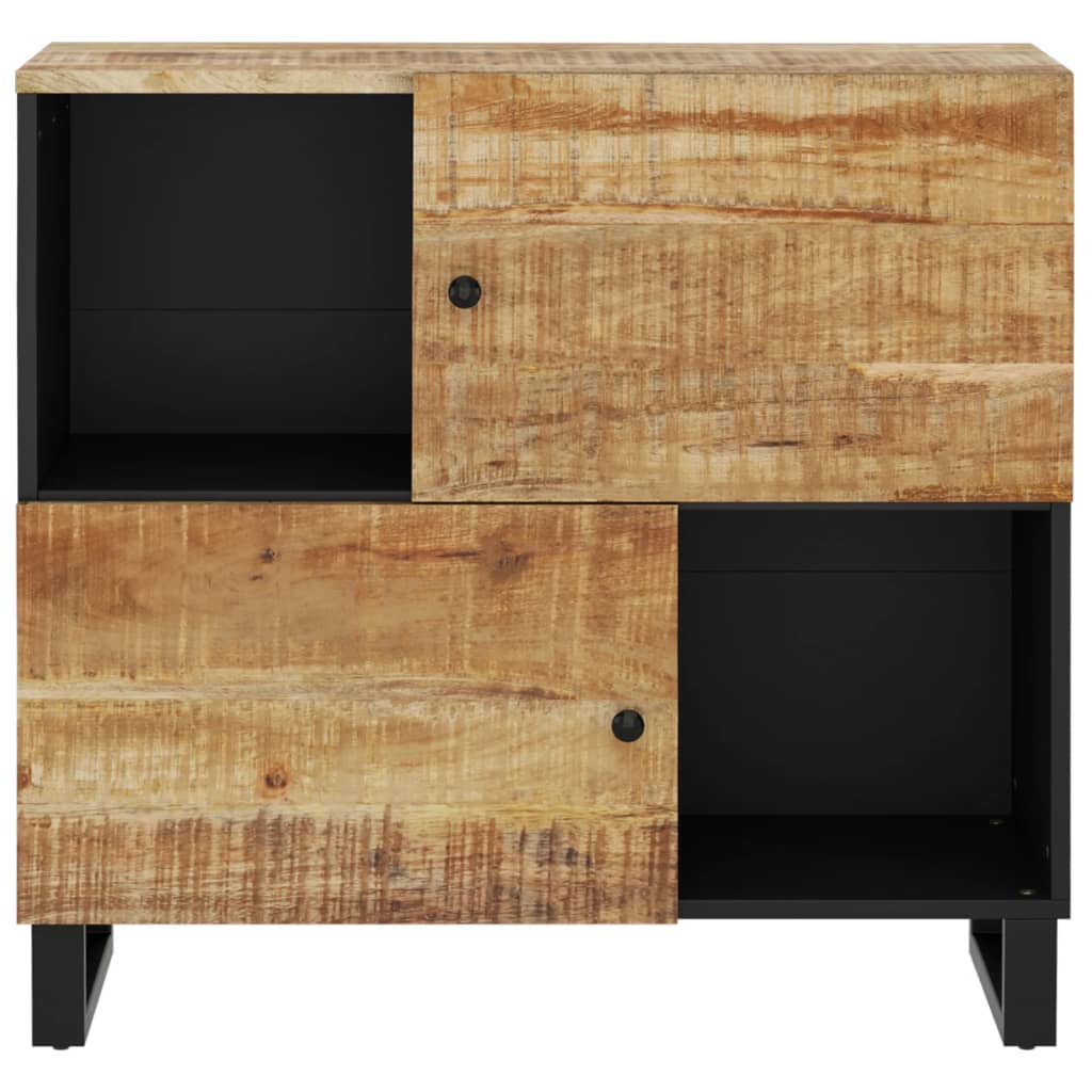 Sideboard with 2 Doors 80x33x75 cm Solid Wood Mango Light brown
