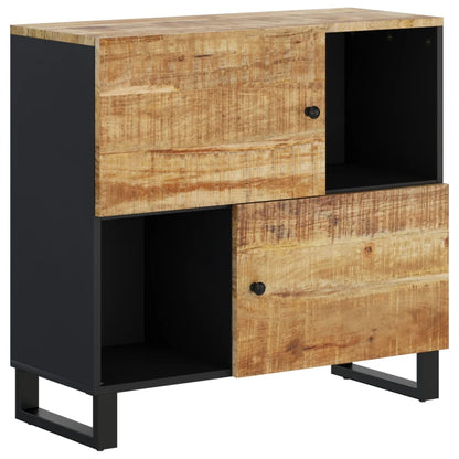 Sideboard with 2 Doors 80x33x75 cm Solid Wood Mango Light brown