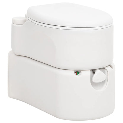 vidaXL Integrated Camping Toilet White 24+17 L HDPE&Enamel 1