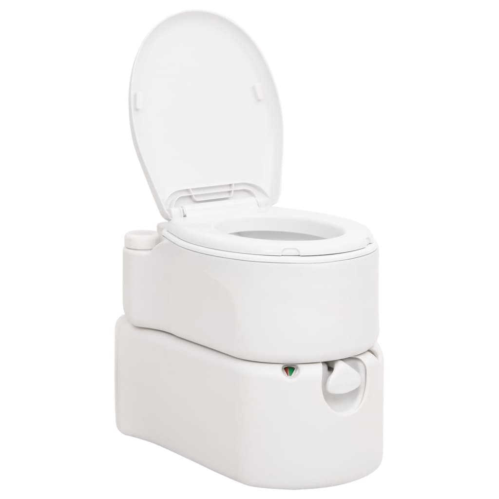 vidaXL Integrated Camping Toilet White 24+17 L HDPE&Enamel 3