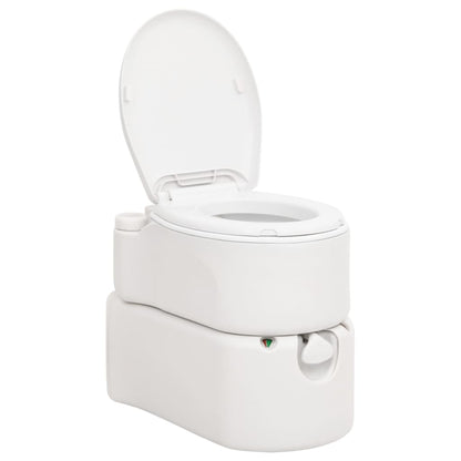 vidaXL Integrated Camping Toilet White 24+17 L HDPE&Enamel 3