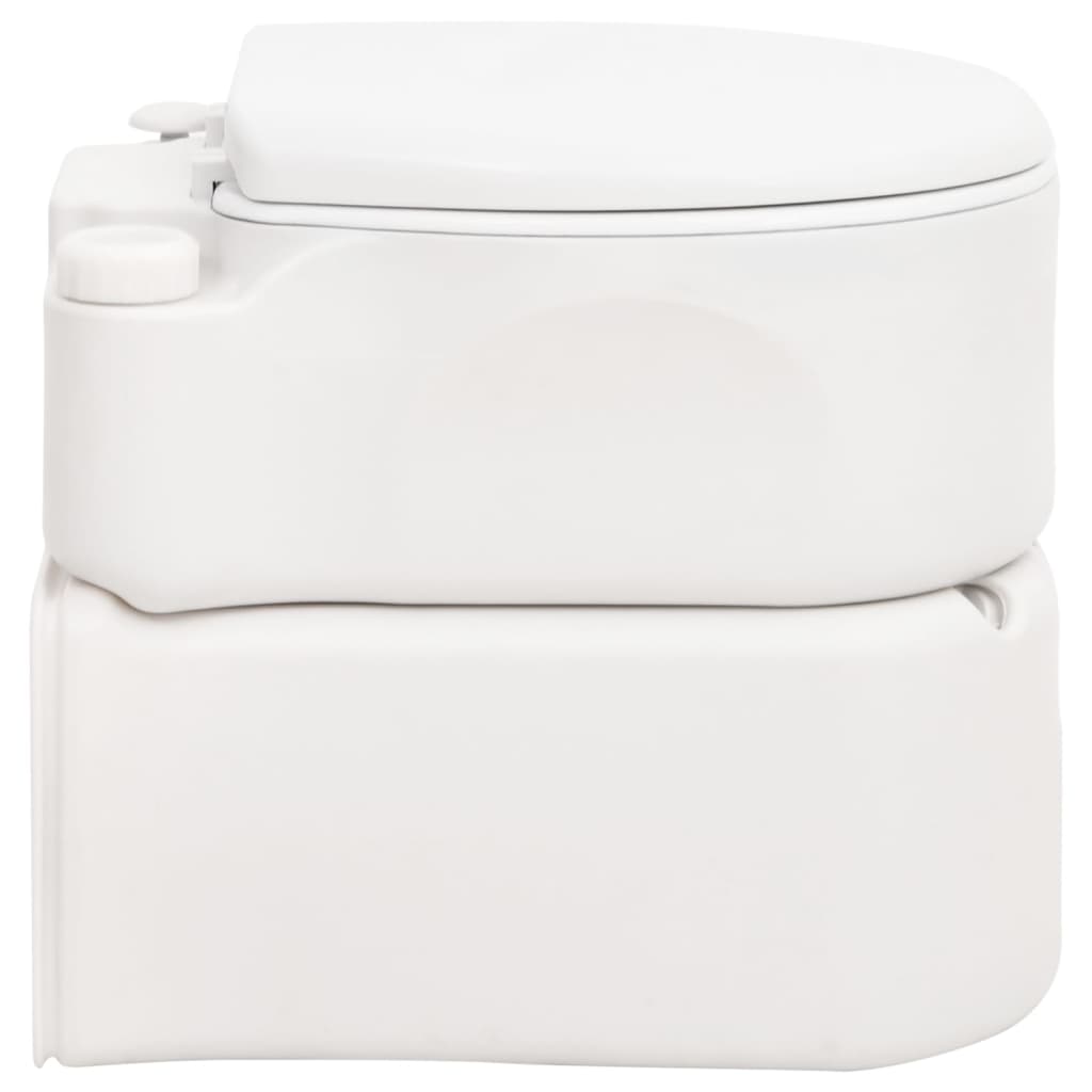 vidaXL Integrated Camping Toilet White 24+17 L HDPE&Enamel 6