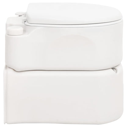 vidaXL Integrated Camping Toilet White 24+17 L HDPE&Enamel 6