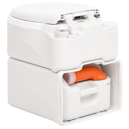 vidaXL Integrated Camping Toilet White 24+17 L HDPE&PP 4