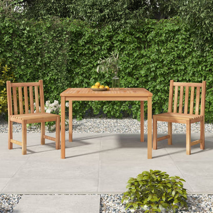 3 Piece Garden Dining Set Solid Wood Teak 110 cm table length 2x chair + table