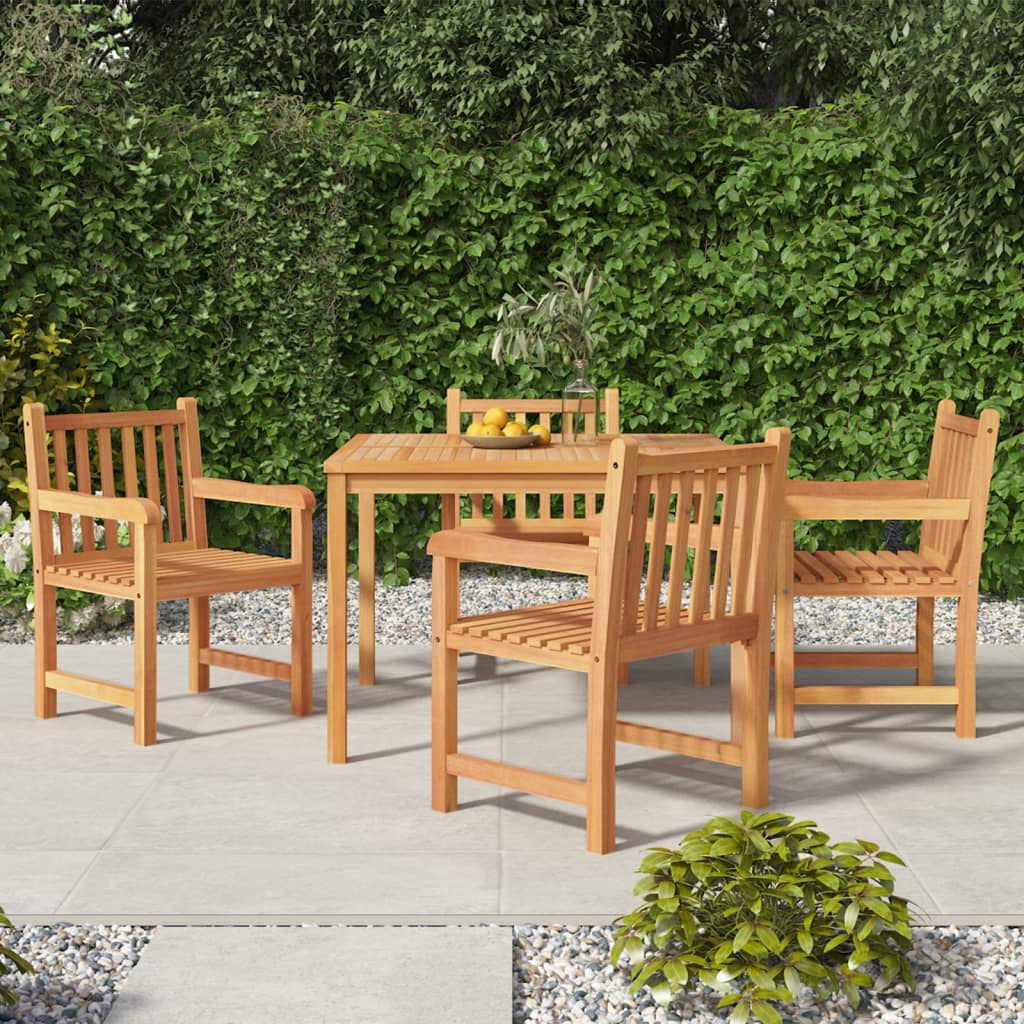 3 Piece Garden Dining Set Solid Wood Teak 110 cm table length 4x armchair + table