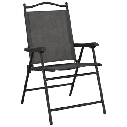 vidaXL Folding Chairs 8 pcs Melange Grey Steel and Textilene 4