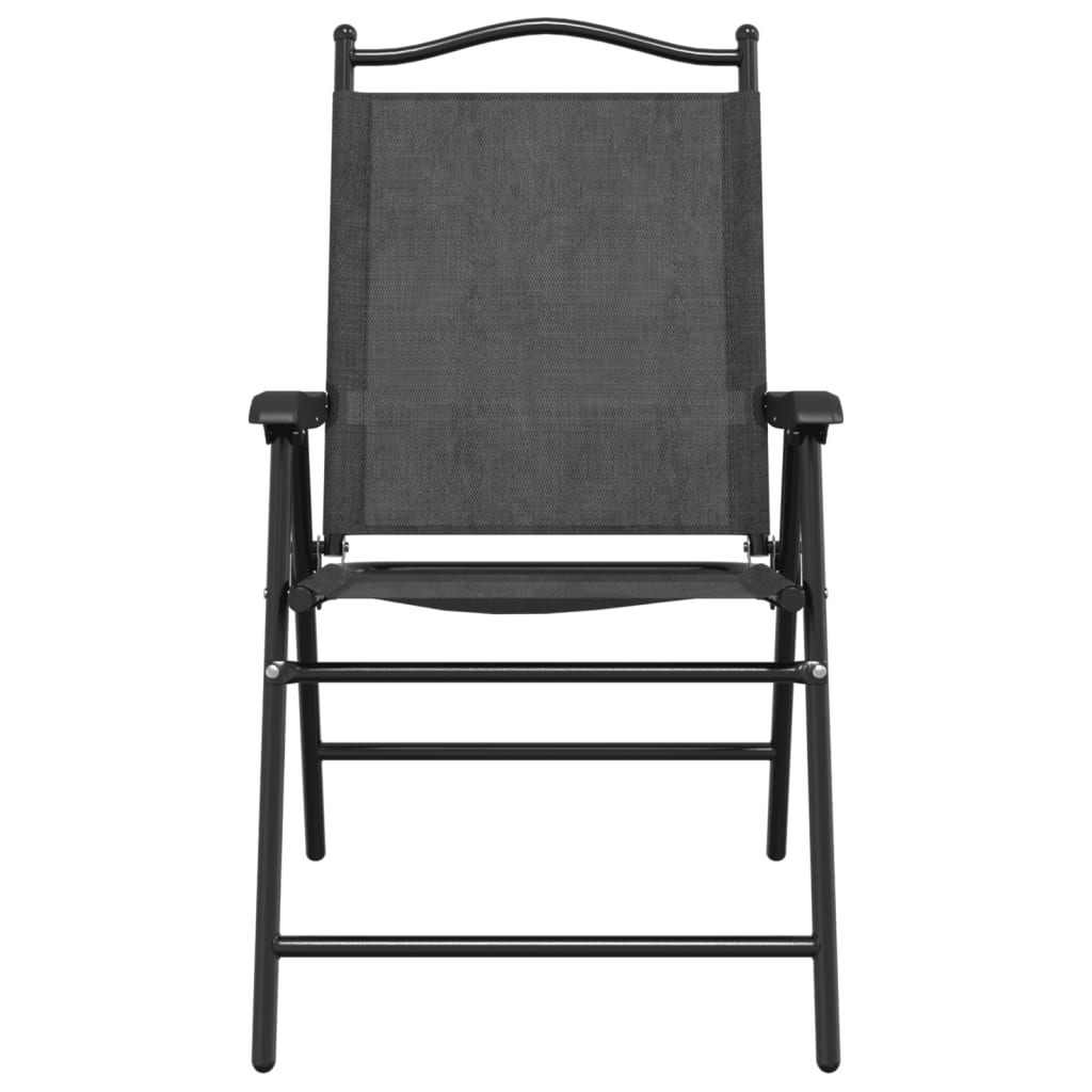 vidaXL Folding Chairs 8 pcs Melange Grey Steel and Textilene 5