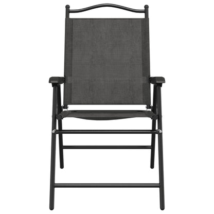 vidaXL Folding Chairs 8 pcs Melange Grey Steel and Textilene 5