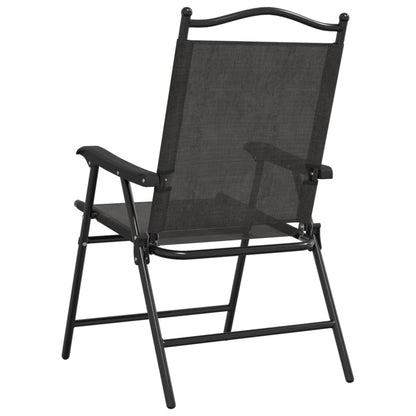 vidaXL Folding Chairs 8 pcs Melange Grey Steel and Textilene 6