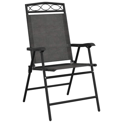 Folding Chairs Melange Grey Steel and Textilene 8