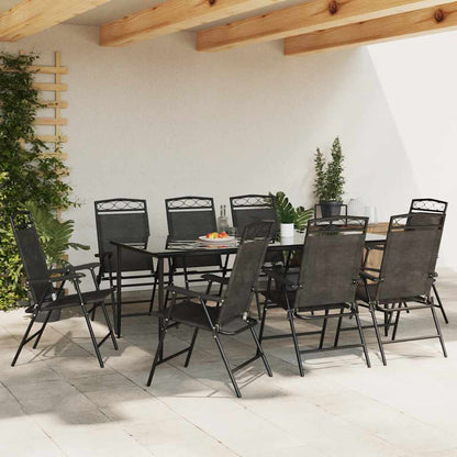vidaXL Folding Chairs 8 pcs Melange Grey Steel and Textilene 4