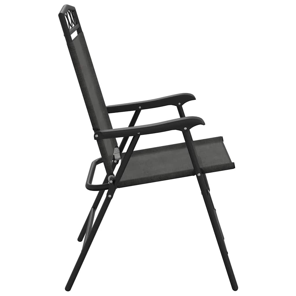 vidaXL Folding Chairs 8 pcs Melange Grey Steel and Textilene 6