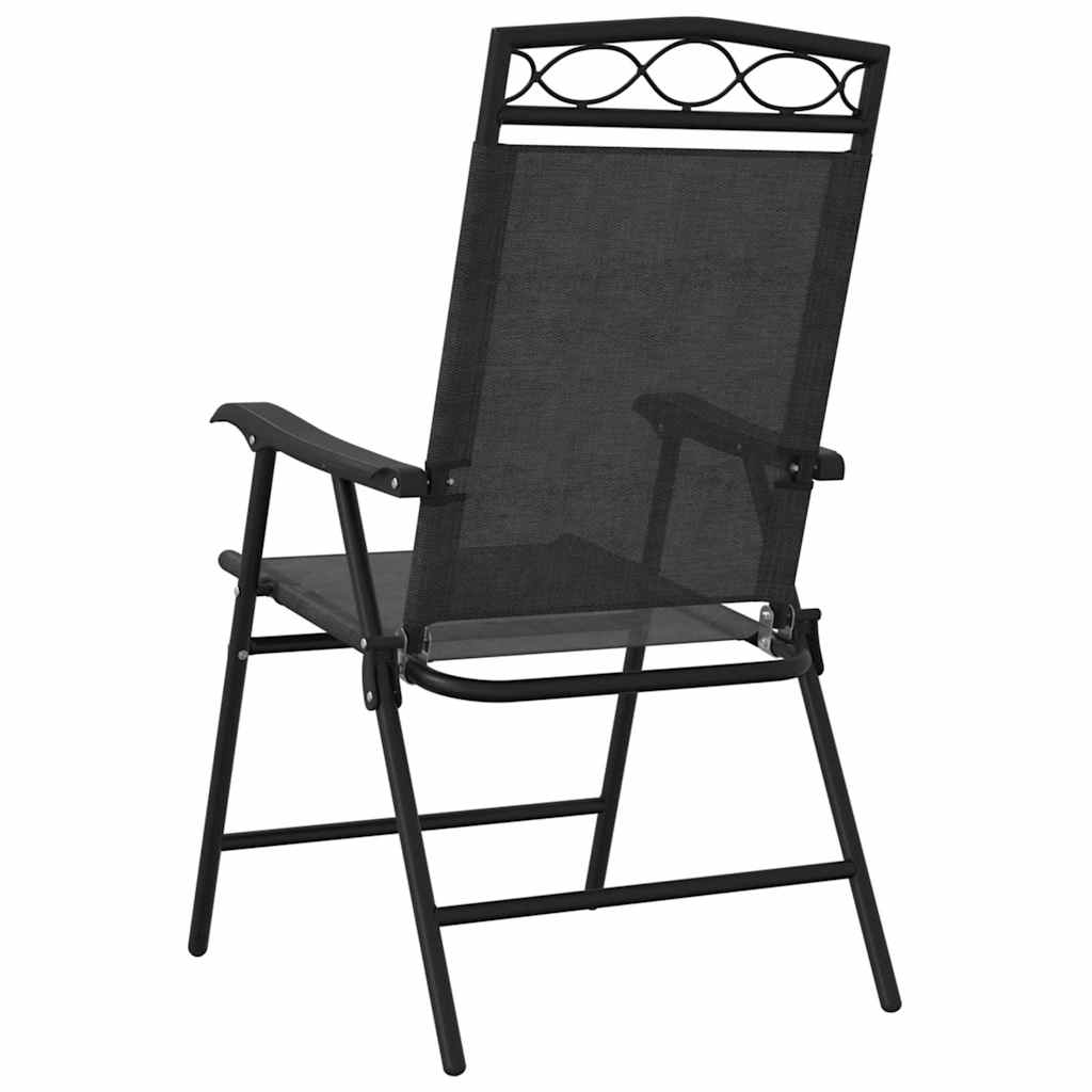 Folding Chairs Melange Grey Steel and Textilene 8