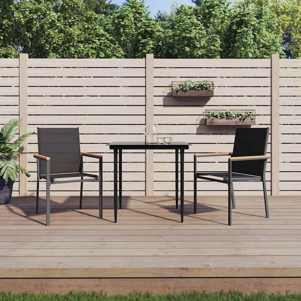 Garden Chairs Black 55x61,5x90 cm Textilene and Steel 2